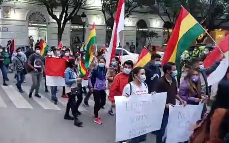 Marcha de Protesta en Tarija en rechazo a detenciones de opositores al Gobierno