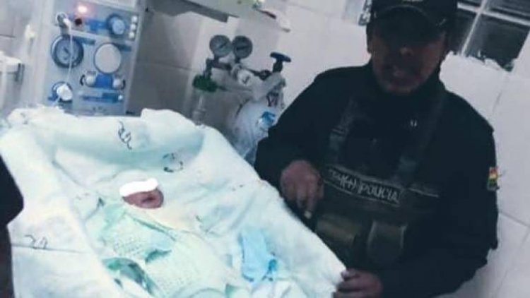 En Viacha, la Policía rescata a un recién nacido que fue abandonado dentro de una maleta