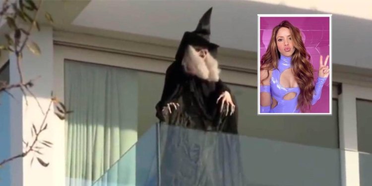 Shakira exhibe una bruja en su balcón y pone su canción a todo volumen para sus suegros