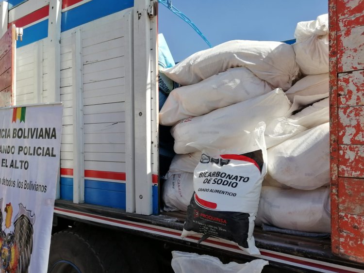 Incautan un camión con 1.250 kilos de bicarbonato de sodio, se sospecha que era para la fabricación de droga